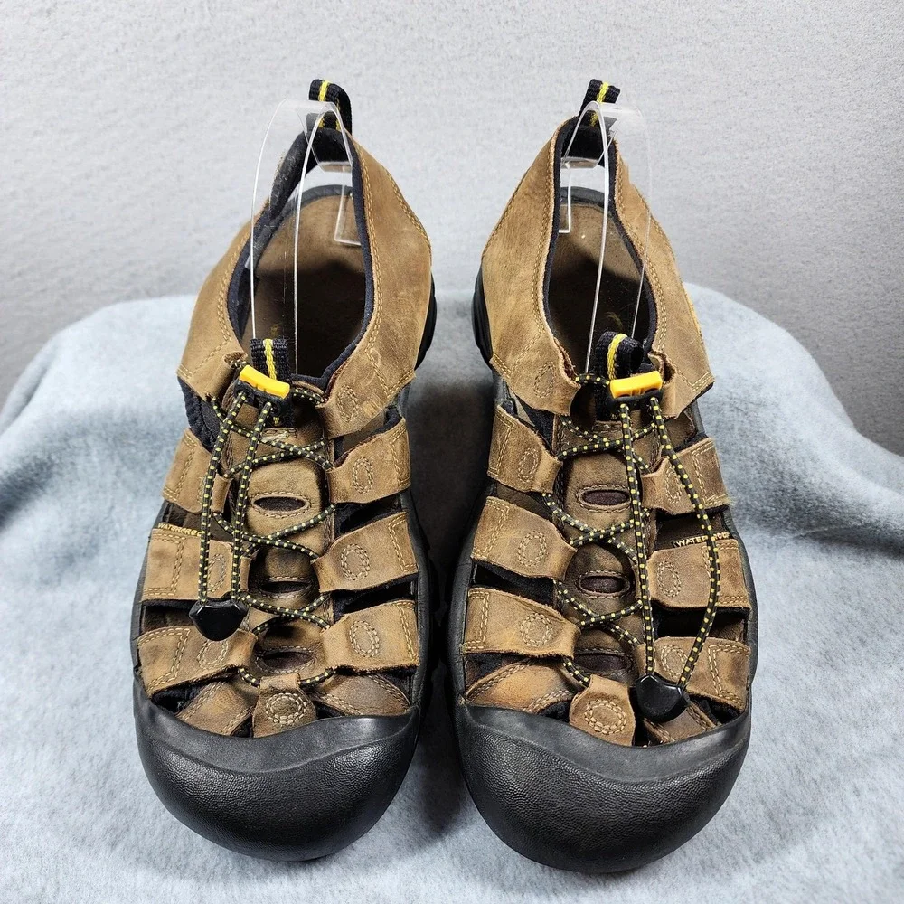 Keen Newport Hiking Sandals Mens 11.5‎ Brown Leather Sandals Closed Toe Water